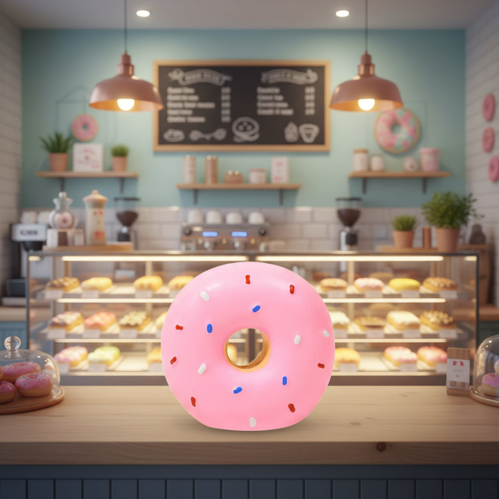 Donut Squeaky Dog Toy